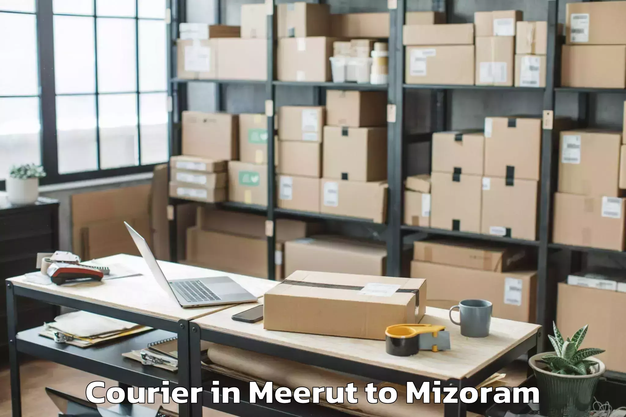 Book Meerut to Saitlaw Courier